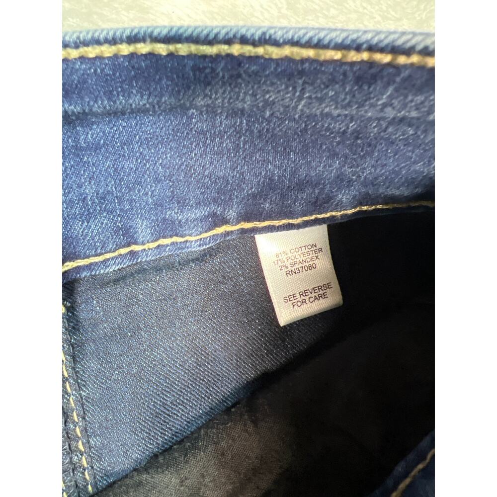 Denim Midi Skirt 18W Stretch Blue Panel Seam Pencil Back Slit Casual 2XL - Picture 8 of 8